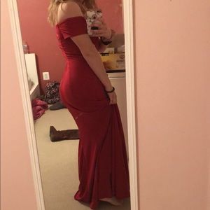 Red mermaid prom dress